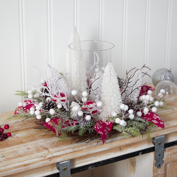 15 Holiday Lighted Forest Candle Holder Table Christmas Artificial Arrangement - SKU #A1839 - 4