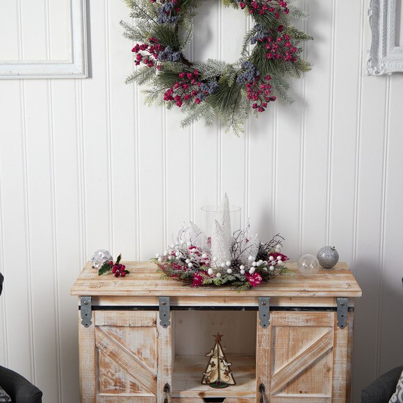 15 Holiday Lighted Forest Candle Holder Table Christmas Artificial Arrangement - SKU #A1839 - 5