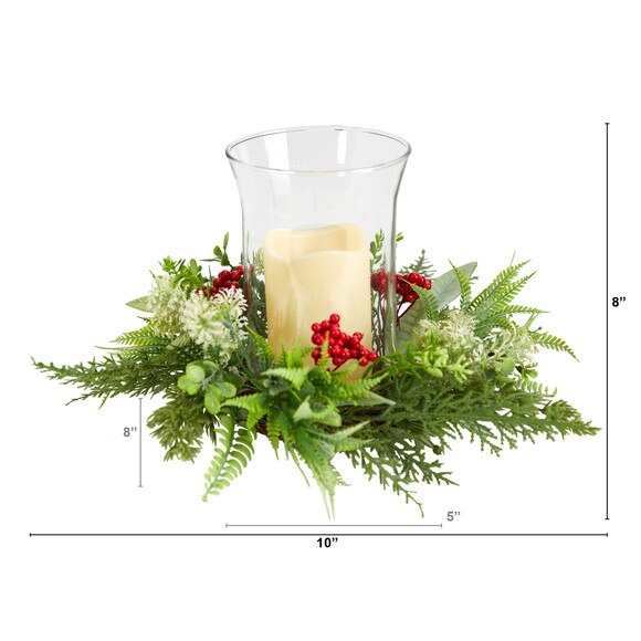 8 Cedar and Berries Artificial Christmas Arrangement Candelabrum - SKU #A1865 - 1