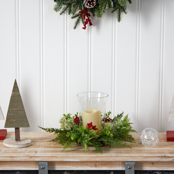 8 Cedar and Berries Artificial Christmas Arrangement Candelabrum - SKU #A1865 - 3