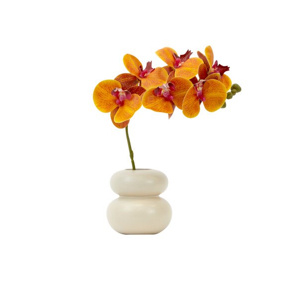 11.5 Artificial Real Touch Phalaenopsis Orchid Arrangement with Vase - SKU #A2128