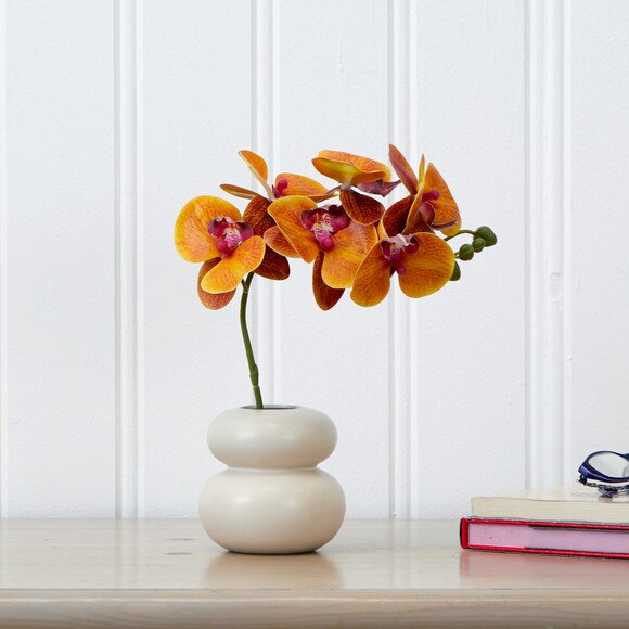 11.5 Artificial Real Touch Phalaenopsis Orchid Arrangement with Vase - SKU #A2128 - 3