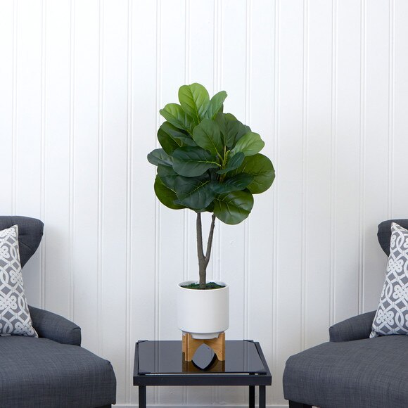 33 Artificial Fiddle Fig with Stand Planter - SKU #A2131 - 3