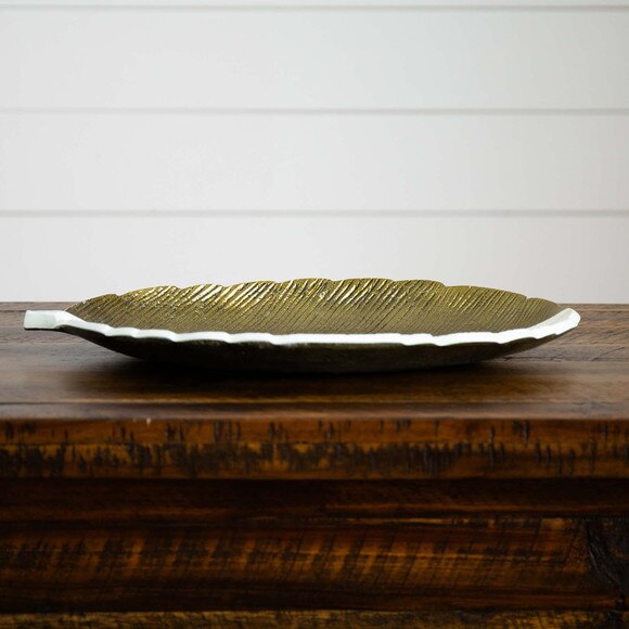 14 Gold and White Leaf Decorative Accent - SKU #D1021 - 5