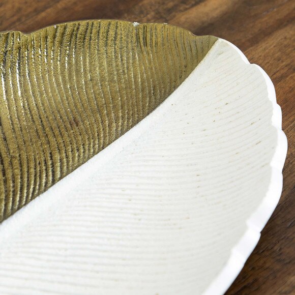 14 Gold and White Leaf Decorative Accent - SKU #D1021 - 6