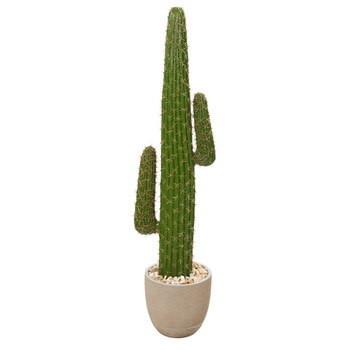 56 Cactus Artificial Plant in Sandstone Planter - SKU #P1121