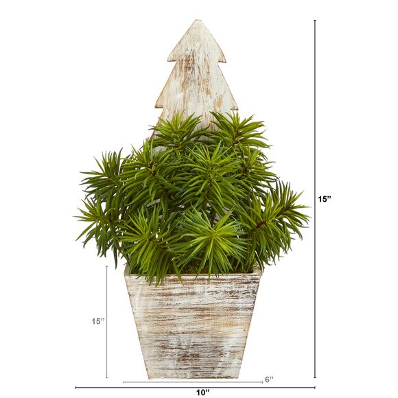 15 Succulent Artificial Plant in Christmas Tree Planter - SKU #P1333 - 1
