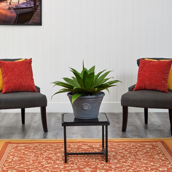 22 Agave Succulent Artificial Plant in Gray Planter - SKU #P1423 - 2