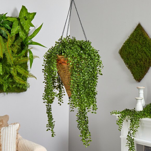 45 Gleditsia Artificial Plant in Hanging Cone Basket UV Resistant Indoor/Outdoor - SKU #P1605 - 2
