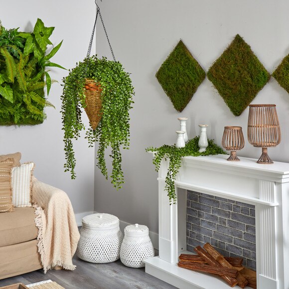 45 Gleditsia Artificial Plant in Hanging Cone Basket UV Resistant Indoor/Outdoor - SKU #P1605 - 3