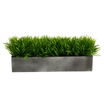 25 Wild Grass Artificial Plant in Metal Planter - SKU #P1652