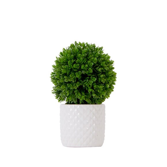 10 Artificial Boxwood Topiary Plant with Decorative Planter - SKU #P1916
