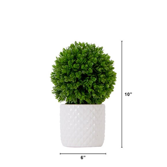 10 Artificial Boxwood Topiary Plant with Decorative Planter - SKU #P1916 - 1