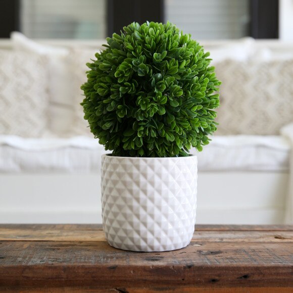 10 Artificial Boxwood Topiary Plant with Decorative Planter - SKU #P1916 - 2