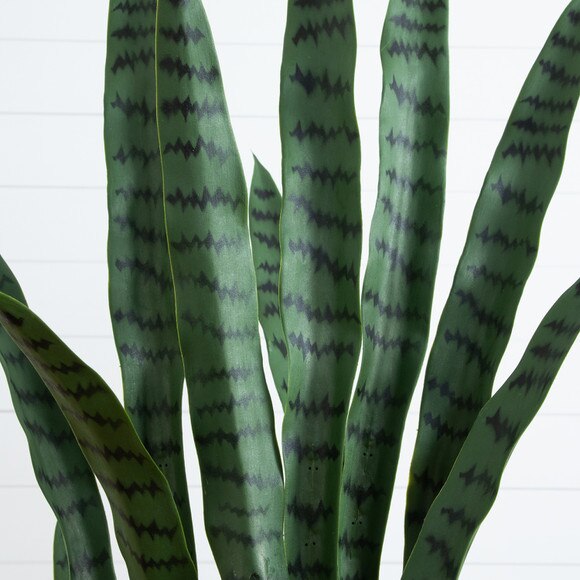 5 UV Resistant Artificial Sansevieria Plant in White Decorative Planter Indoor/Outdoor - SKU #P2136 - 2