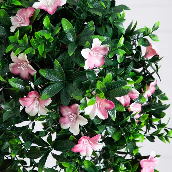 34-in UV Resistant Artificial Azalea Hanging Basket Indoor/Outdoor - SKU #P2203 - 2