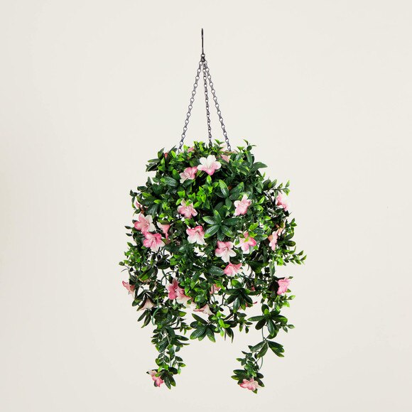 34-in UV Resistant Artificial Azalea Hanging Basket Indoor/Outdoor - SKU #P2203 - 9