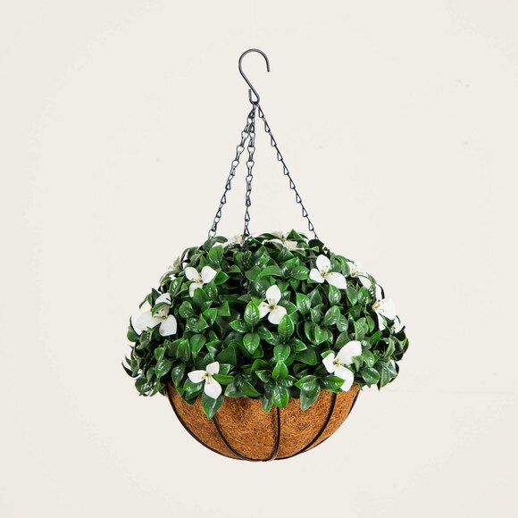 18-in UV Resistant Artificial Gardenia Hanging Basket Indoor/Outdoor - SKU #P2204 - 8