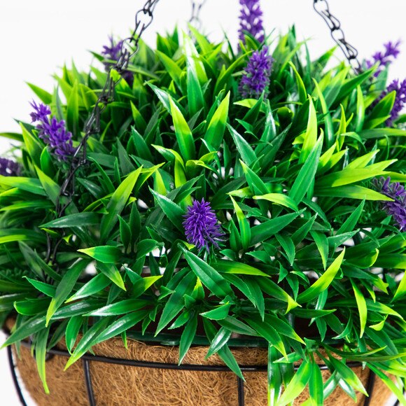 18-in UV Resistant Artificial Lavender Hanging Basket Indoor/Outdoor - SKU #P2205 - 2