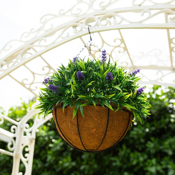 18-in UV Resistant Artificial Lavender Hanging Basket Indoor/Outdoor - SKU #P2205 - 9
