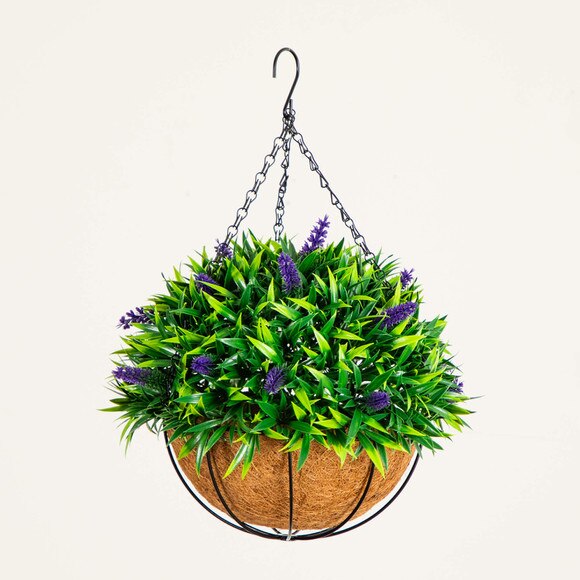 18-in UV Resistant Artificial Lavender Hanging Basket Indoor/Outdoor - SKU #P2205 - 10