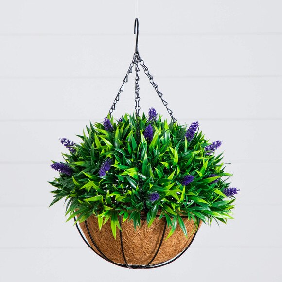 18-in UV Resistant Artificial Lavender Hanging Basket Indoor/Outdoor - SKU #P2205 - 11