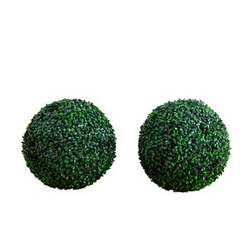 14-in UV Resistant Artificial Boxwood Ball Indoor/Outdoor - Set of 2 - SKU #P2209