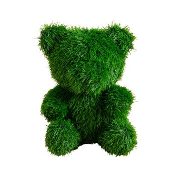 14-in UV Resistant Artificial Grass Garden Plush Topiary Bear Indoor/Outdoor - SKU #P2212