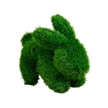 14-in UV Resistant Artificial Grass Garden Plush Topiary Bunny Rabbit Indoor/Outdoor - SKU #P2213