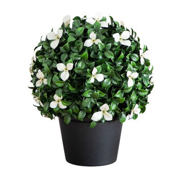 15 UV Boxwood Gardenia Topiary Ball Tree Indoor/Outdoor - SKU #P2214