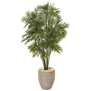 50 Parlor Palm Artificial Tree in Sand Colored Planter - SKU #T1134