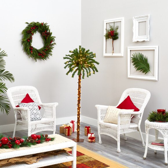 5 Christmas Palm Artificial Tree with 150 Warm White LED Lights - SKU #T1451 - 4