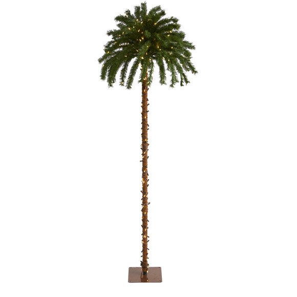 7 Christmas Palm Artificial Tree with 300 White Warm LED Lights - SKU #T1453