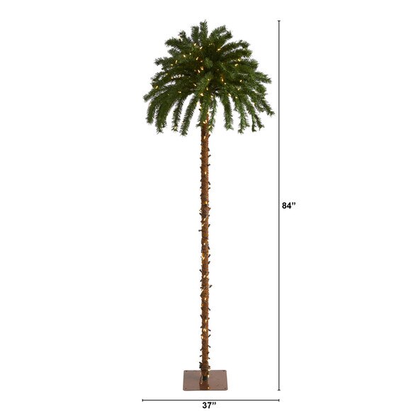 7 Christmas Palm Artificial Tree with 300 White Warm LED Lights - SKU #T1453 - 1