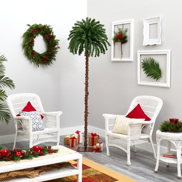 7 Christmas Palm Artificial Tree with 300 White Warm LED Lights - SKU #T1453 - 5