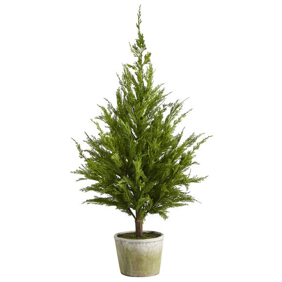 3.5 Cedar Pine Natural Look Artificial Tree in Decorative Planter - SKU #T1512