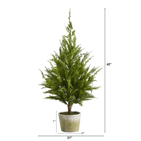 3.5 Cedar Pine Natural Look Artificial Tree in Decorative Planter - SKU #T1512 - 1