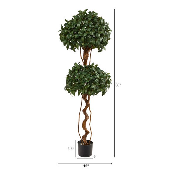 5 Sweet Bay Double Ball Topiary Artificial Tree - SKU #T1531 - 1