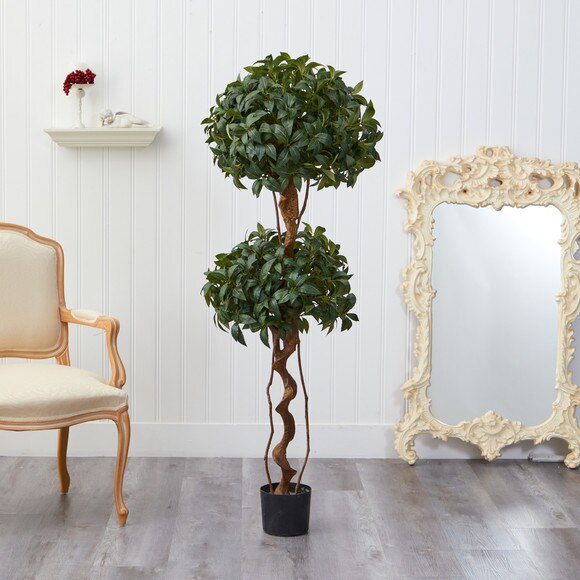 5 Sweet Bay Double Ball Topiary Artificial Tree - SKU #T1531 - 2