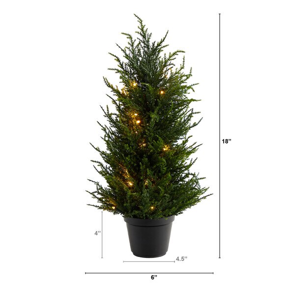 18 Cedar Artificial Tree with LED Lights UV Resistant Indoor/Outdoor - SKU #T1710 - 1