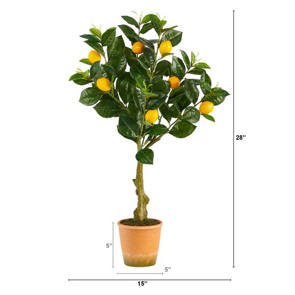 28 Lemon Artificial Tree in Decorative Planter - SKU #T1958 - 1