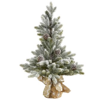 28 Flocked Artificial Christmas Tree with Pine Cones - SKU #T1986