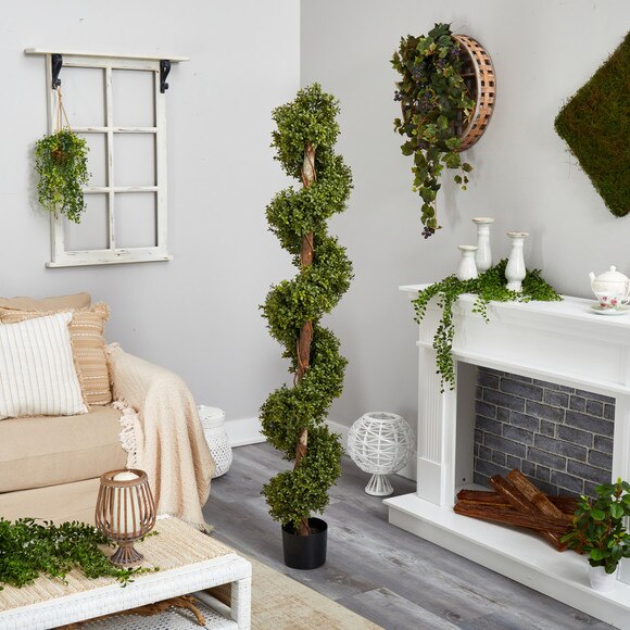 6 Boxwood Spiral Topiary Artificial Tree - SKU #T2030 - 3