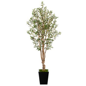 6.5 Olive Artificial Tree in Black Metal Planter - SKU #T2454