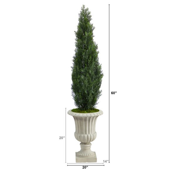 5 Cedar Artificial Tree in Sand Finished Urn Indoor/Outdoor - SKU #T2472 - 1