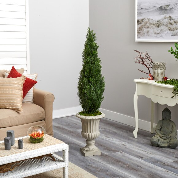 5 Cedar Artificial Tree in Sand Finished Urn Indoor/Outdoor - SKU #T2472 - 3