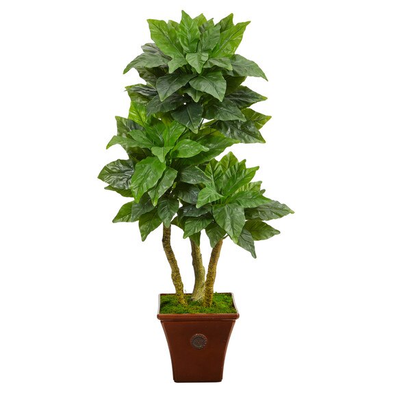 57 Bird Nest Artificial Tree in Brown Planter UV Resistant Indoor/Outdoor - SKU #T2481