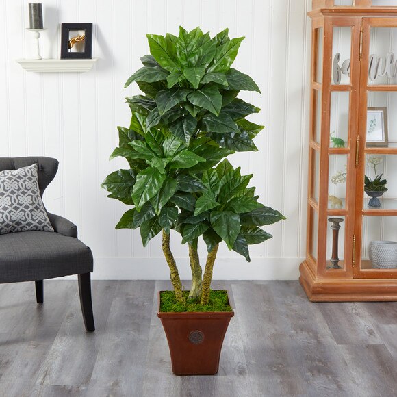 57 Bird Nest Artificial Tree in Brown Planter UV Resistant Indoor/Outdoor - SKU #T2481 - 2