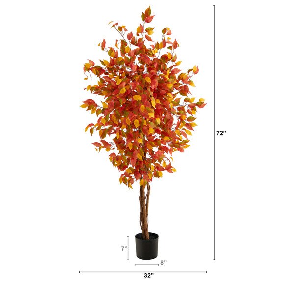 6 Autumn Ficus Artificial Fall Tree - SKU #T2802 - 1