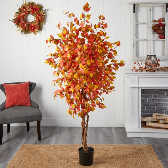 6 Autumn Ficus Artificial Fall Tree - SKU #T2802 - 2